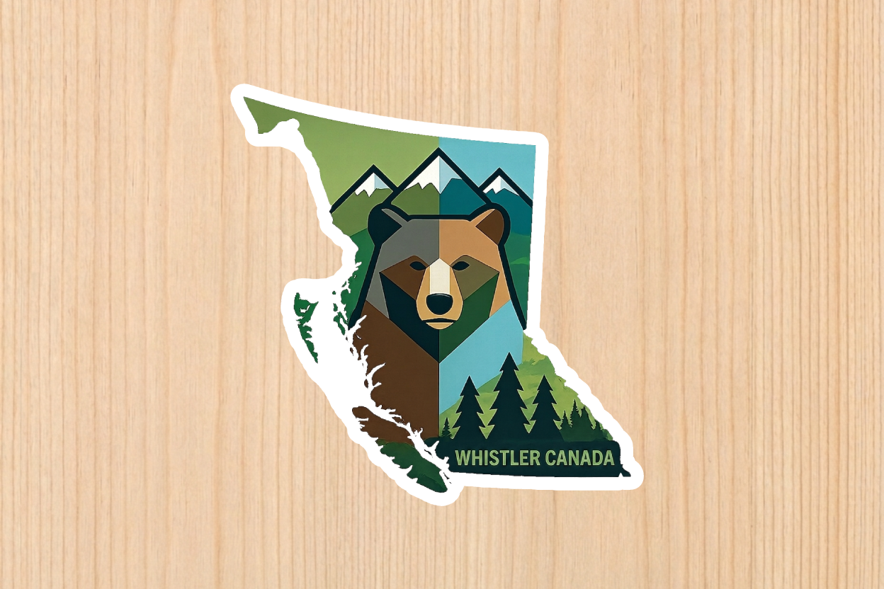 Sticker - BC Bear Whistler - Wholesale