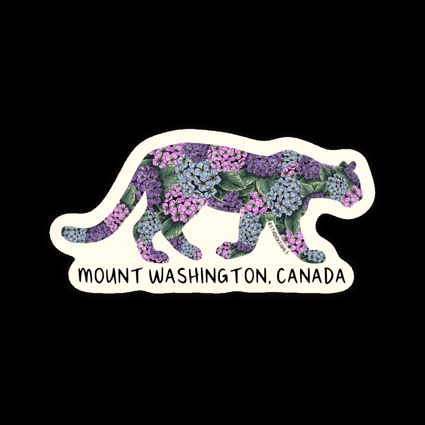 Sticker - Flower Cougar - Mt Washington - Wholesale