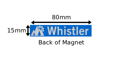 Whistler & Blackcomb Blue Ski Run Themed Sign Magnets