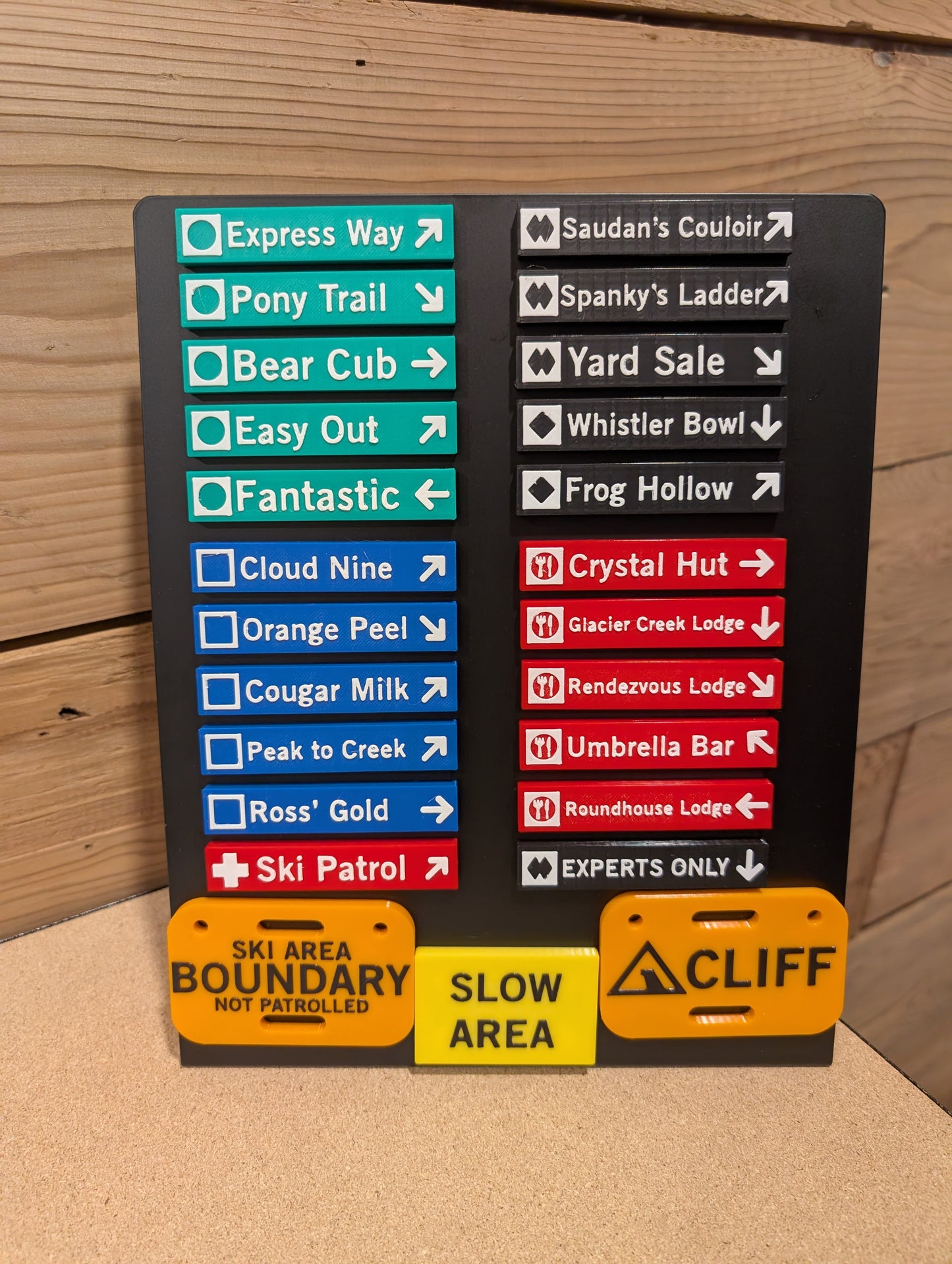 Whistler & Blackcomb Black Diamond and Double Black Diamond Ski Run Themed Sign Magnets