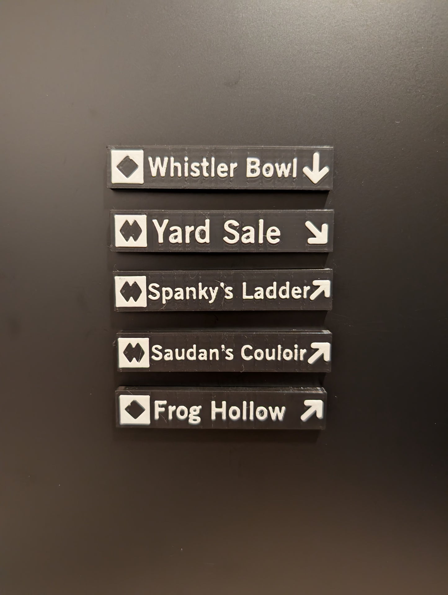Whistler & Blackcomb Black Diamond and Double Black Diamond Ski Run Themed Sign Magnets