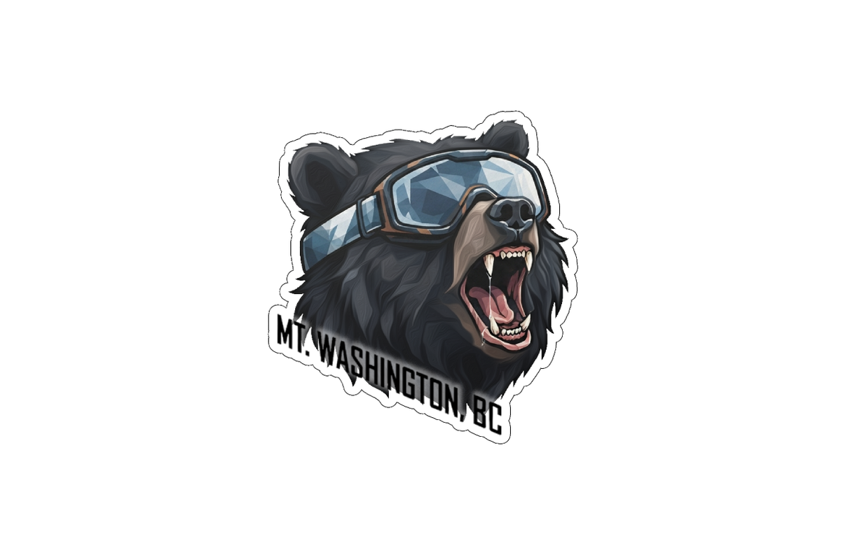 Sticker - Bear Wearing Goggles - Mt Washington - Wholesale