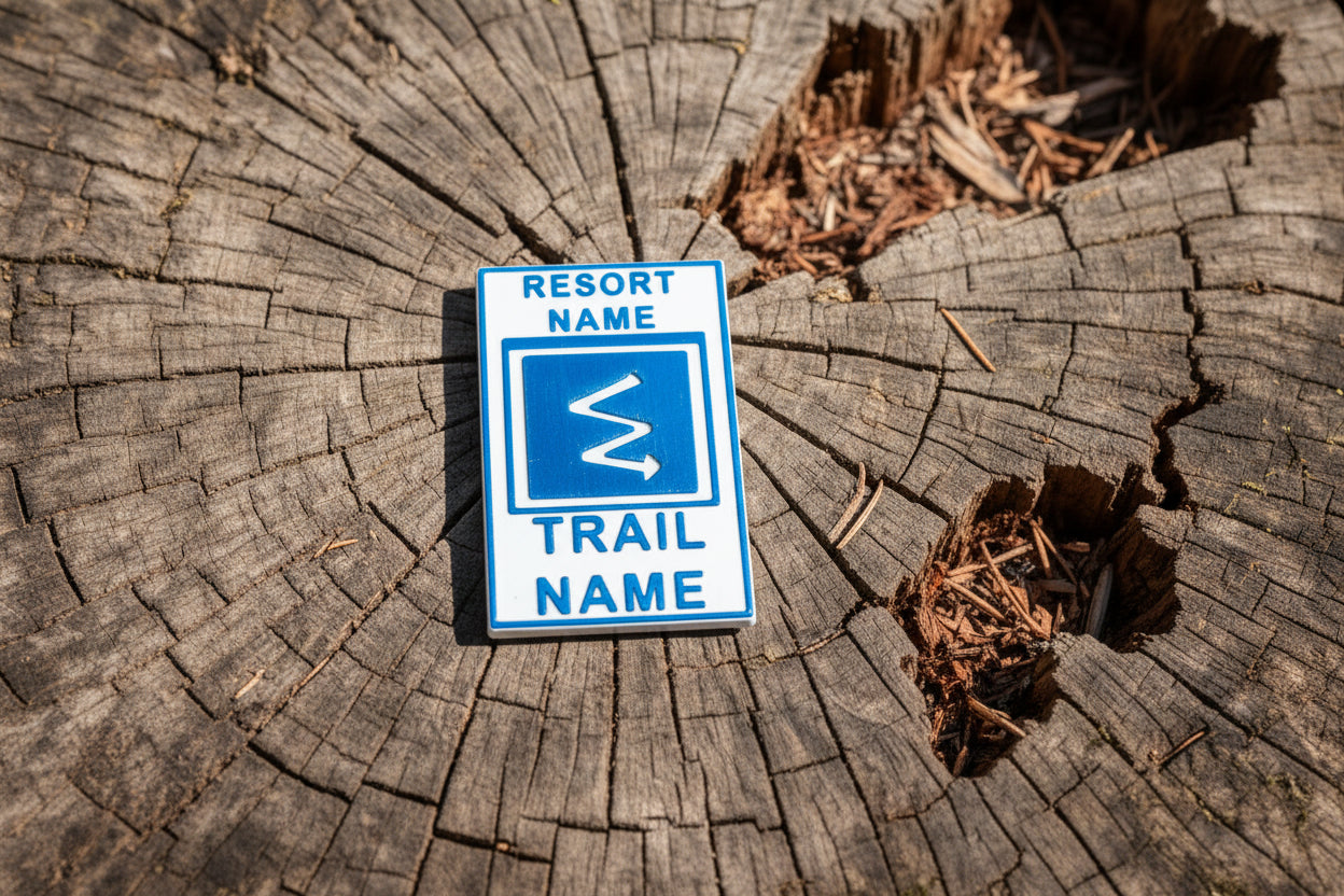Bike Magnet - Flow Blue Square Big