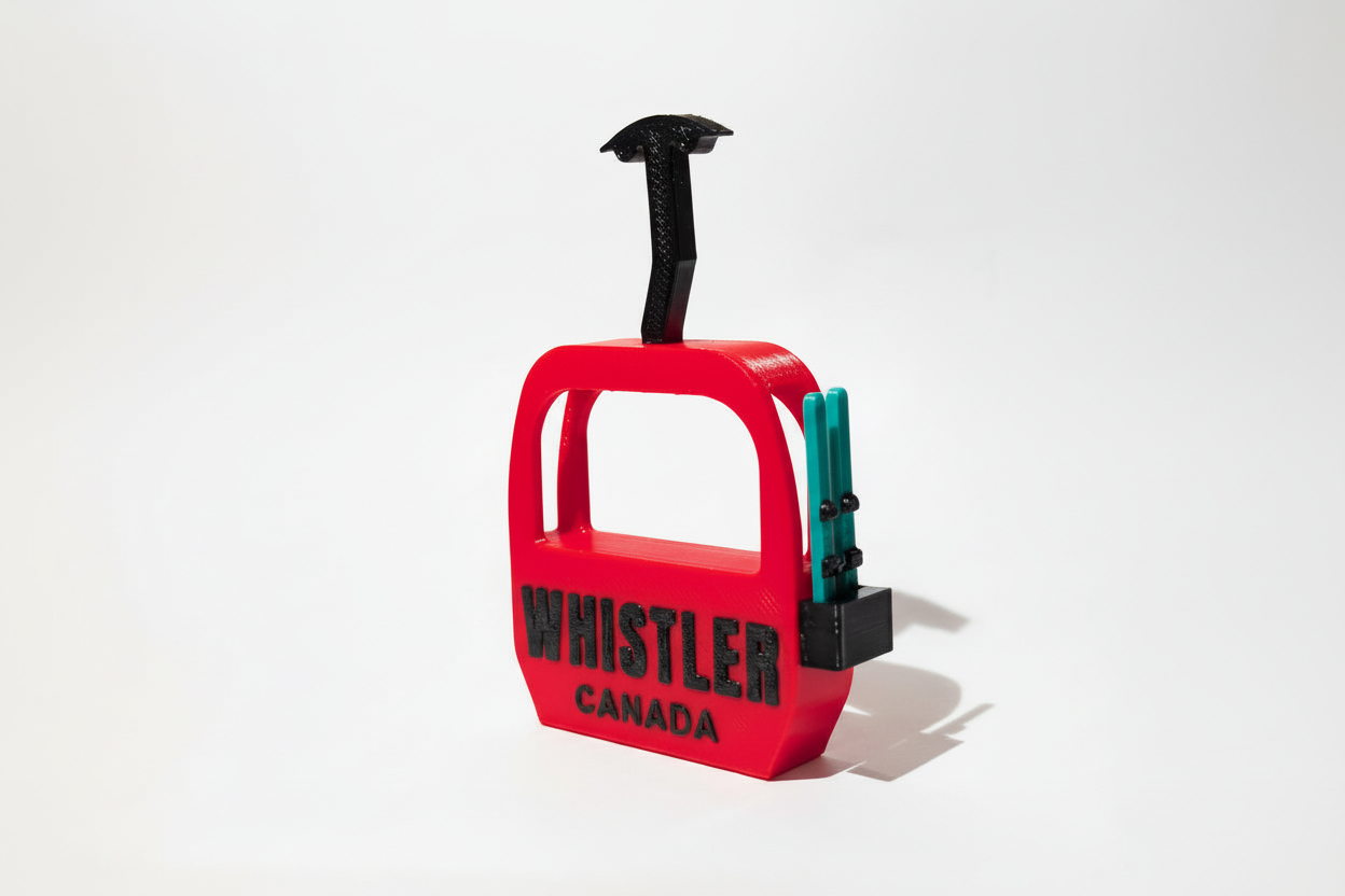 Whistler Gondola Canada with Skis Magnet