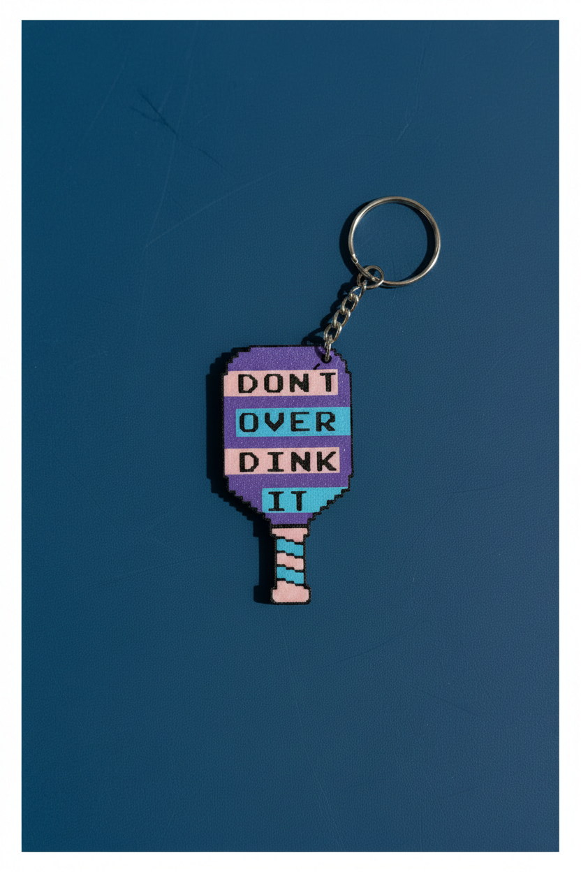Keychain - PB Paddle - Don't Over Dink It - Wholesale