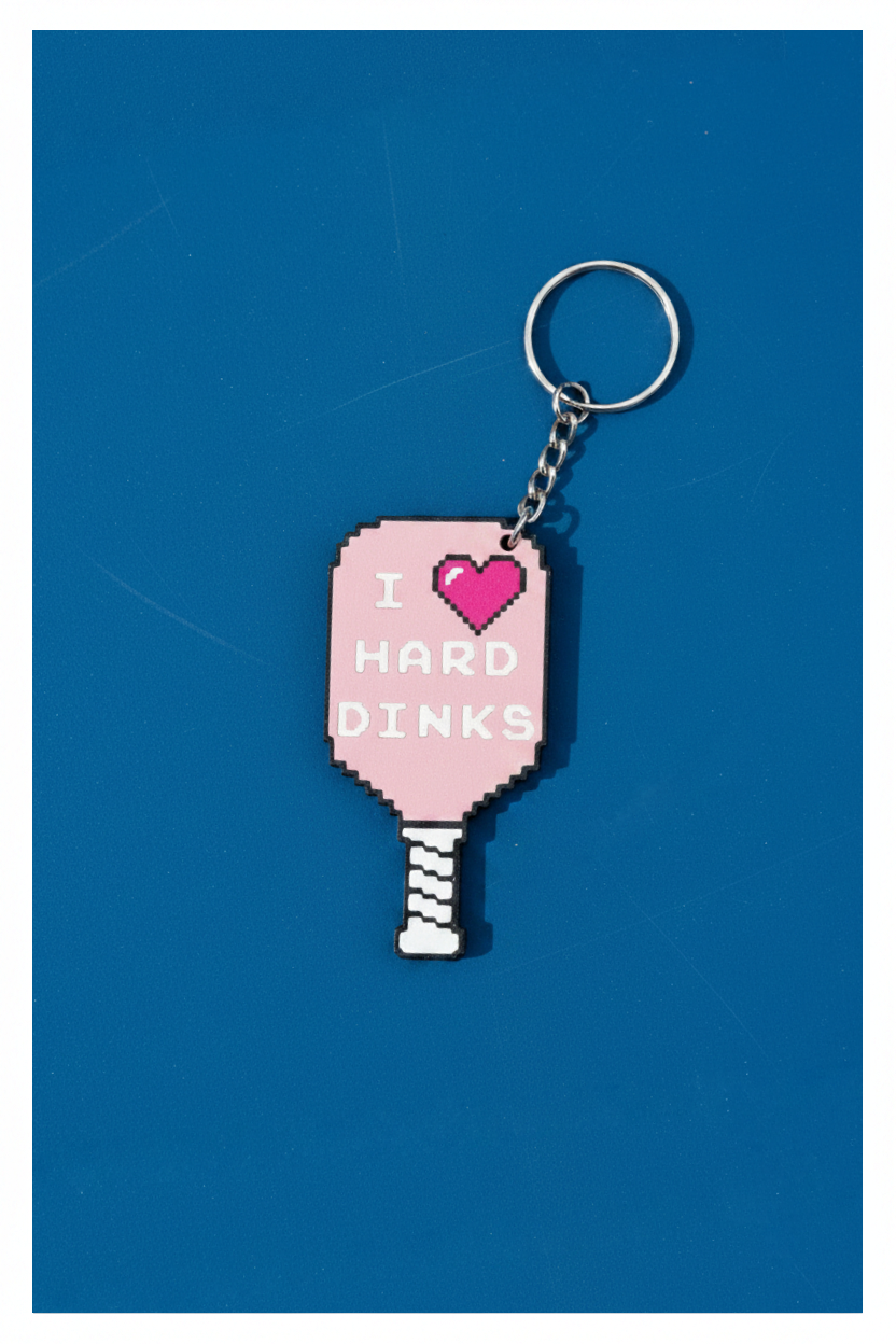 Keychain - PB Paddle - I Love Hard Dinks - Wholesale