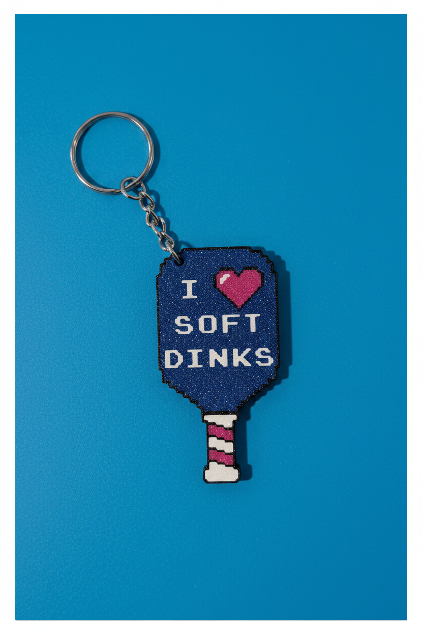 Keychain - PB Paddle - I Love Soft Dinks - Wholesale