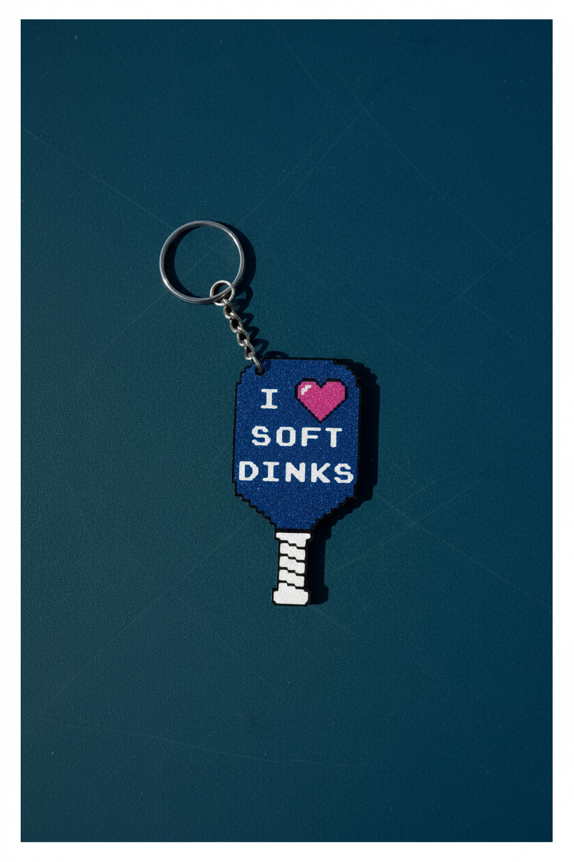 Keychain - PB Paddle - I Love Soft Dinks - Wholesale