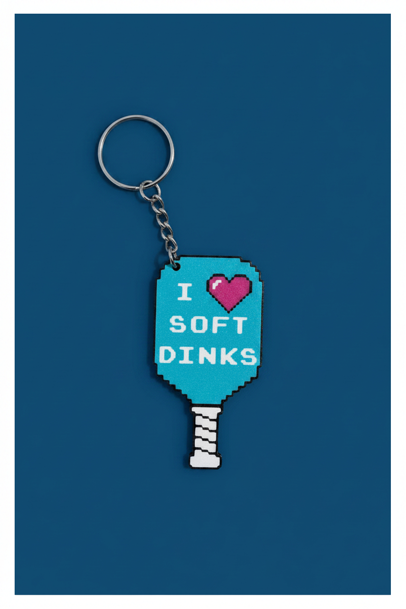 Keychain - PB Paddle - I Love Soft Dinks - Wholesale
