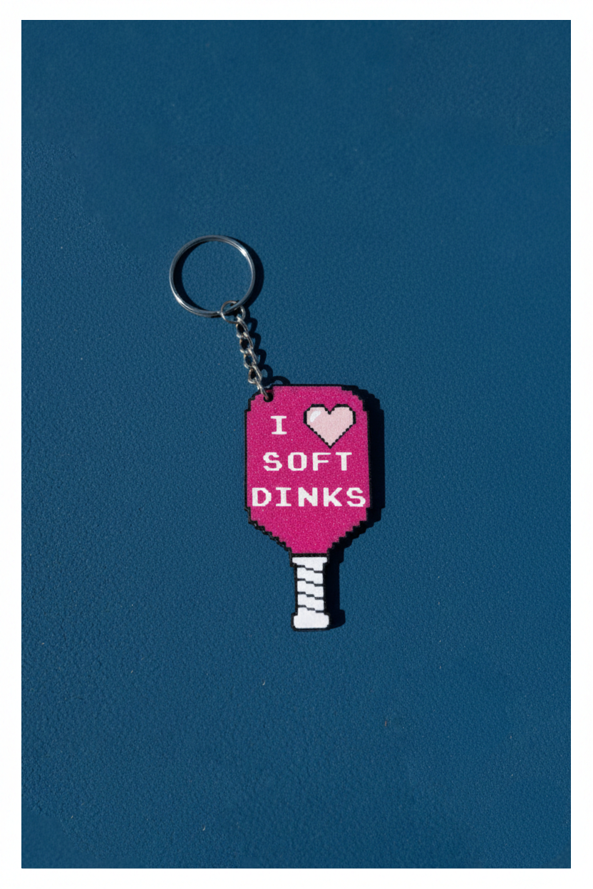 Keychain - PB Paddle - I Love Soft Dinks - Wholesale