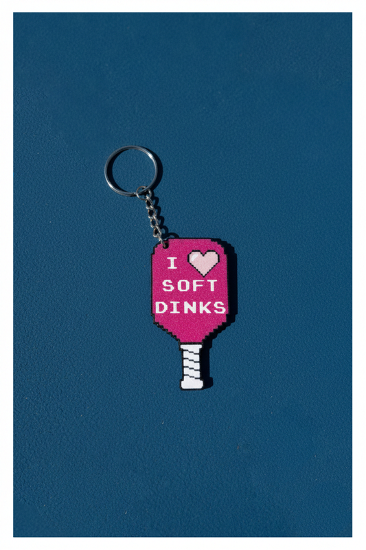 Keychain - PB Paddle - I Love Soft Dinks - Wholesale