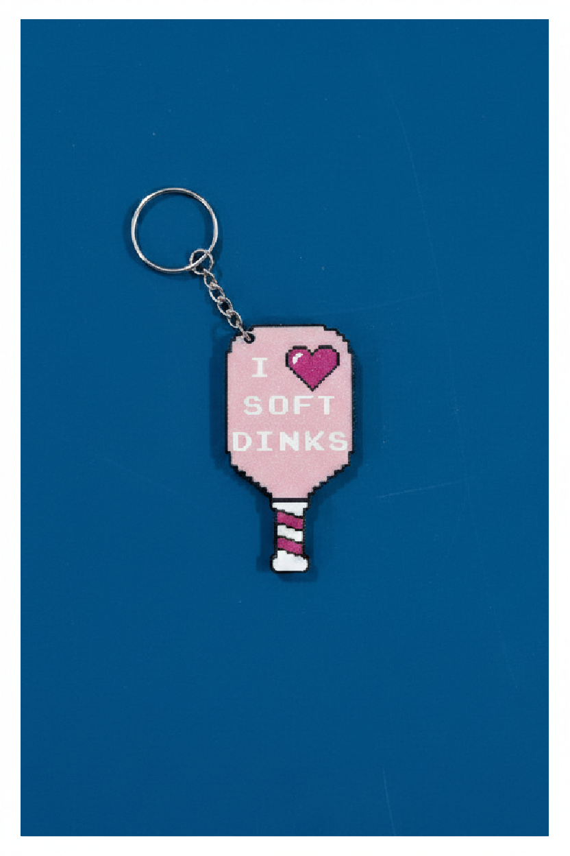 Keychain - PB Paddle - I Love Soft Dinks - Wholesale