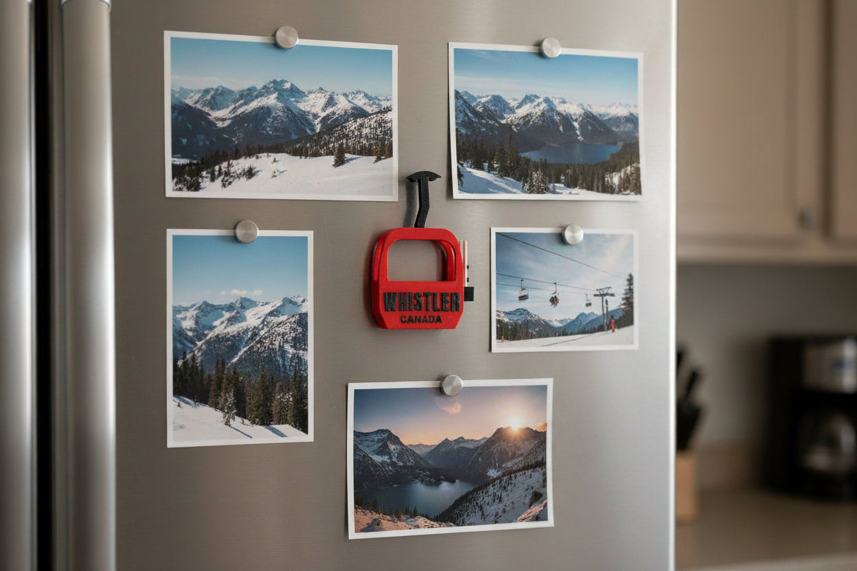 Whistler Gondola Canada with Skis Magnet