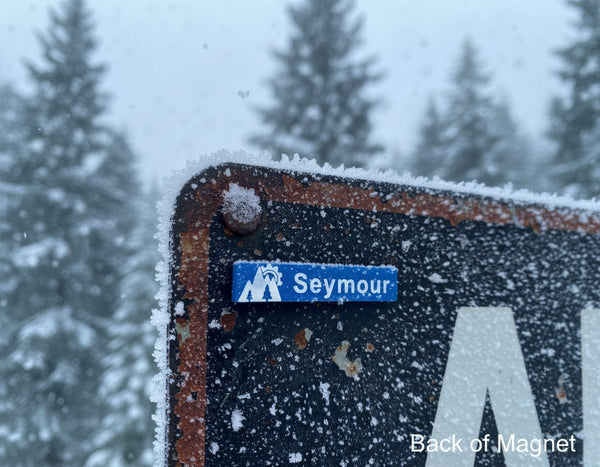 Seymour Mountain - Ski Magnet - Blue