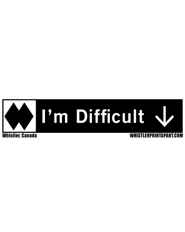 Sticker - I'm Difficult - Ski