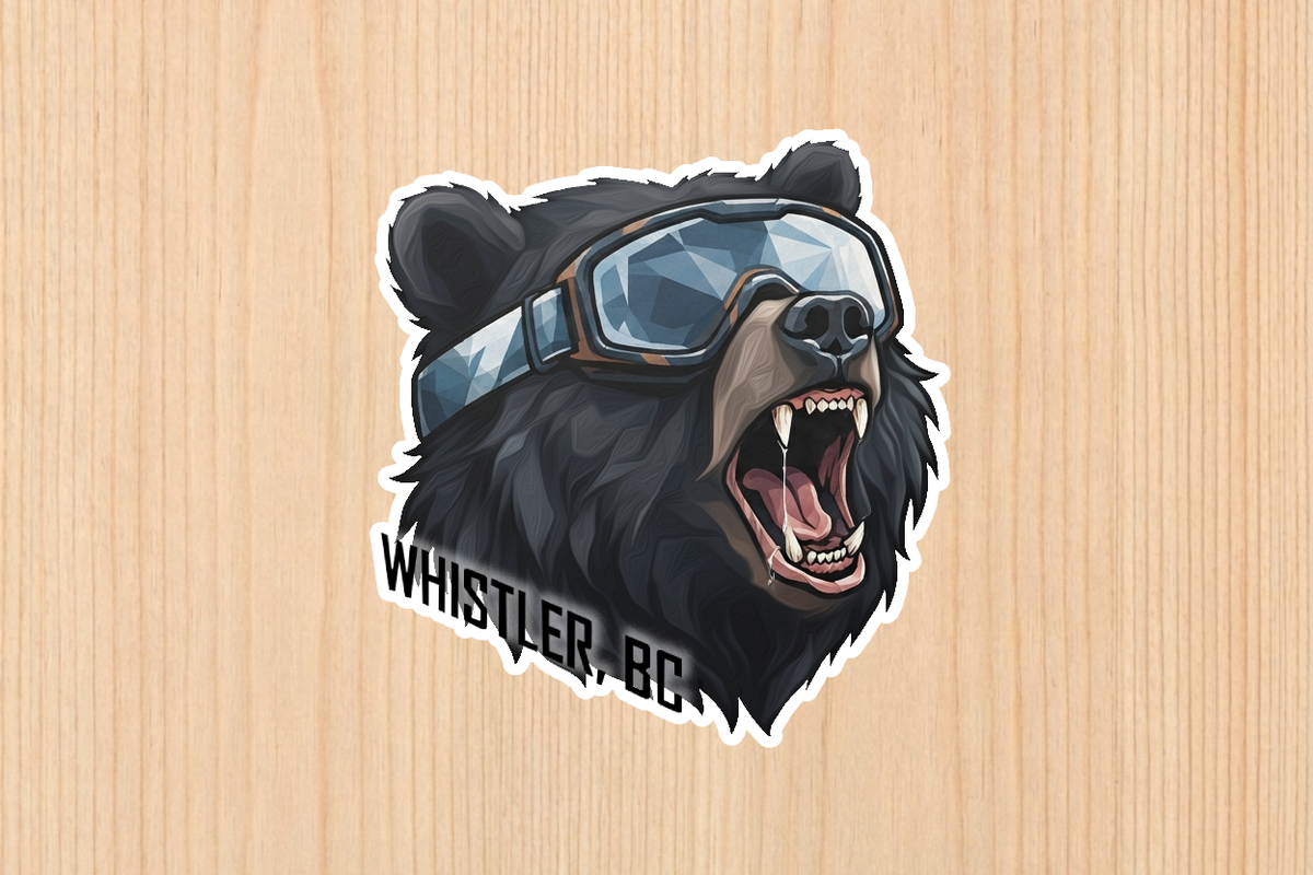 Sticker - Bear Wearing Goggles - Whistler - Wholesale