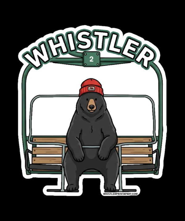 Sticker - Bear on Chairlift