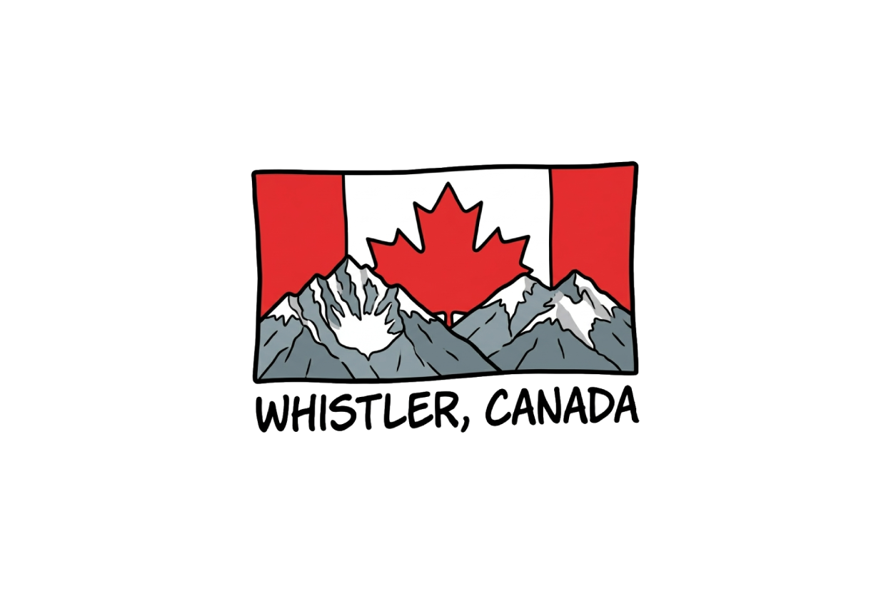 Sticker - Canadian Flag Whistler - Wholesale