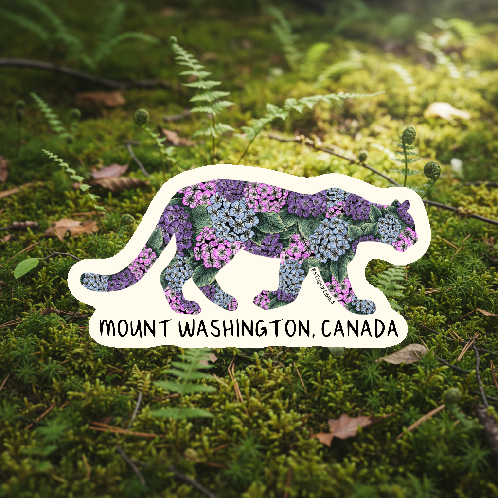 Sticker - Flower Cougar - Mt Washington - Wholesale