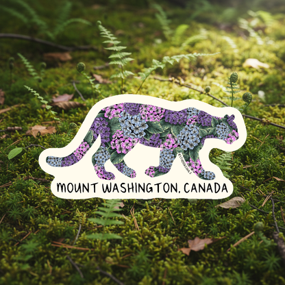 Sticker - Flower Cougar - Mt Washington - Wholesale