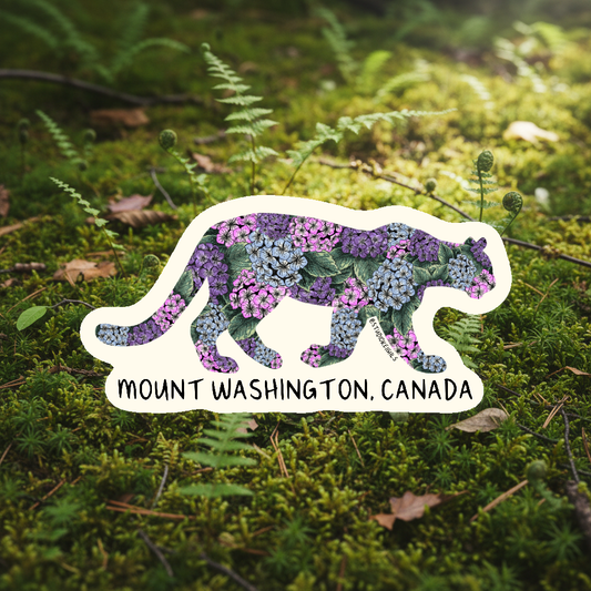 Sticker - Flower Cougar - Mt Washington - Wholesale