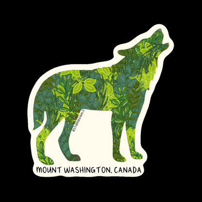 Sticker - Fern Wolf - Mt Washington - Wholesale