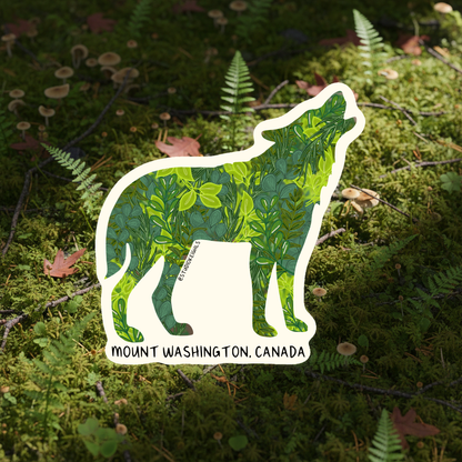 Sticker - Fern Wolf - Mt Washington - Wholesale