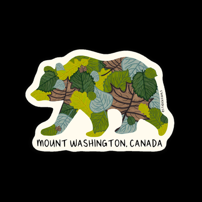 Sticker - Leafy Bear - Mt Washington - Wholesale