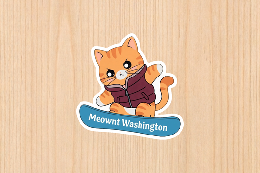 Sticker - Snowboard Cat - Mt Washington - Wholesale
