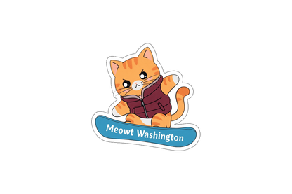 Sticker - Snowboard Cat - Mt Washington - Wholesale