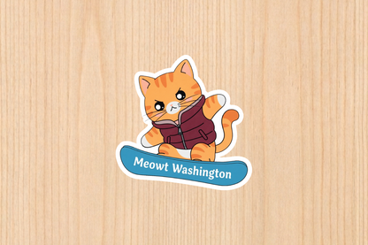 Sticker - Snowboard Cat - Mt Washington - Wholesale