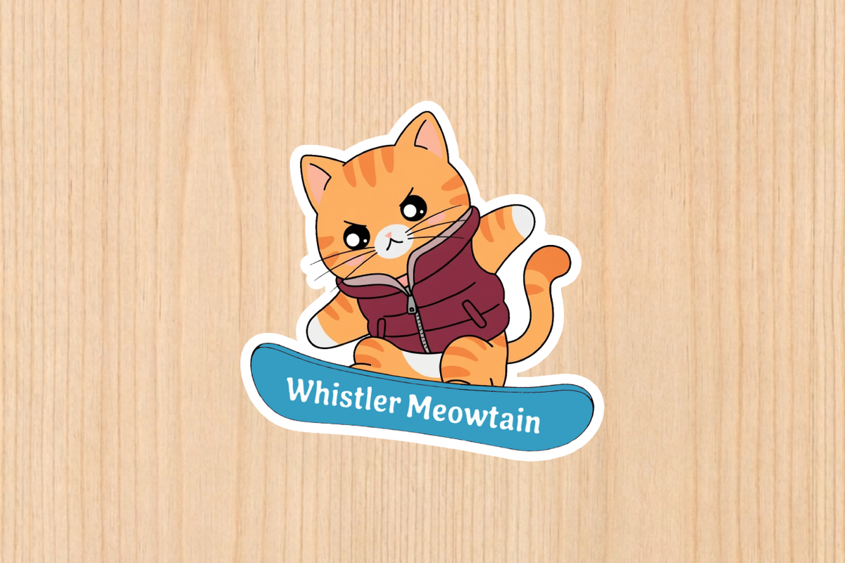Sticker - Snowboard Cat - Wholesale