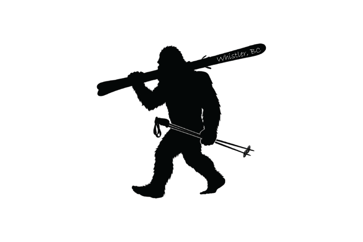 Sticker - Yeti With Skis - Whistler - Wholesale