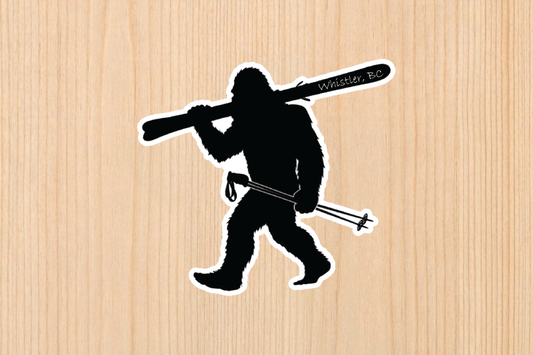 Sticker - Yeti With Skis - Whistler - Wholesale