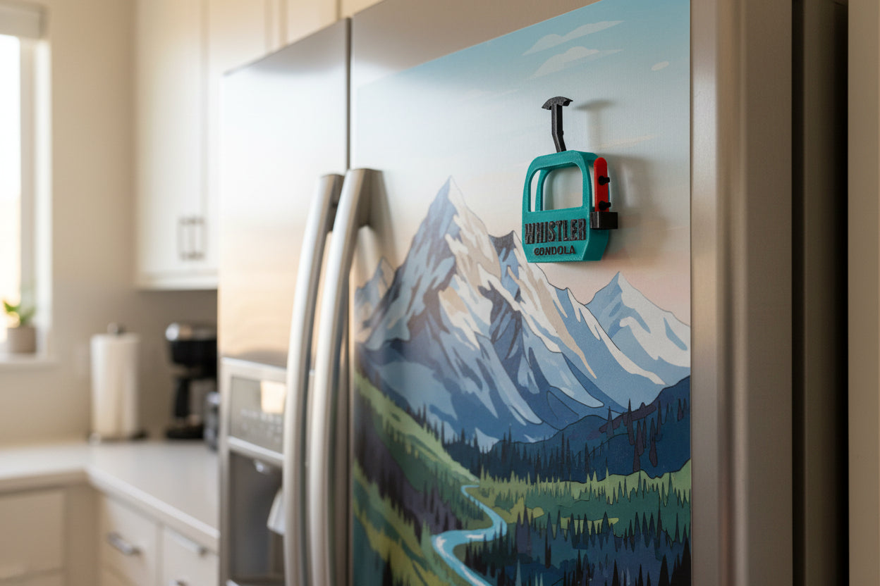 Whistler Gondola with Snowboard Magnet