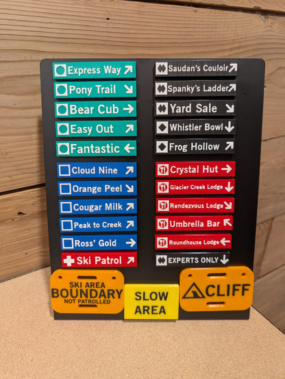 Whistler & Blackcomb Restaurant Ski Run Themed Sign Magnets