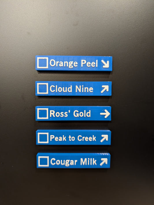Whistler & Blackcomb Blue Ski Run Themed Sign Magnets
