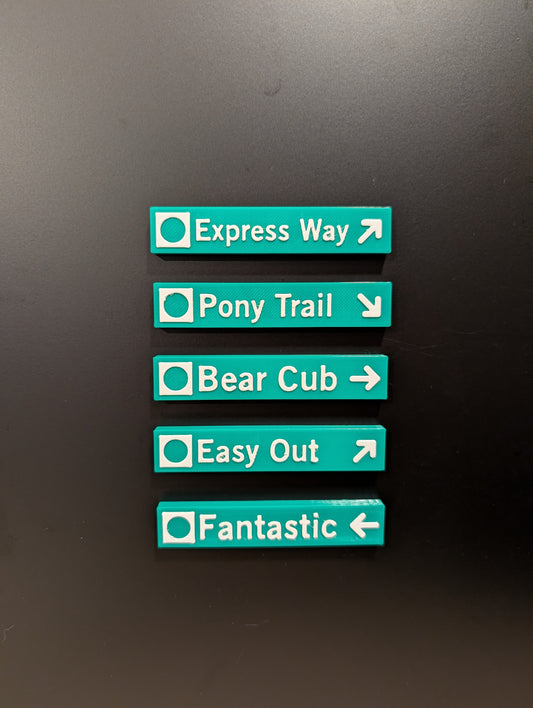 Whistler & Blackcomb Green Ski Run Themed Sign Magnets
