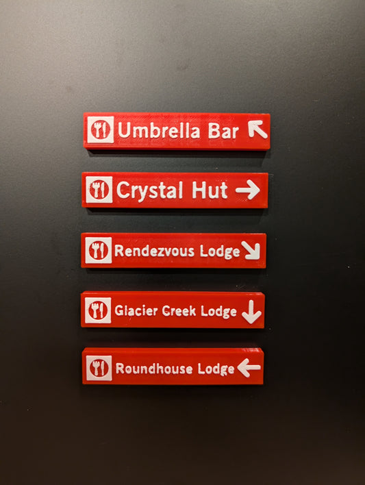 Whistler & Blackcomb Restaurant Ski Run Themed Sign Magnets