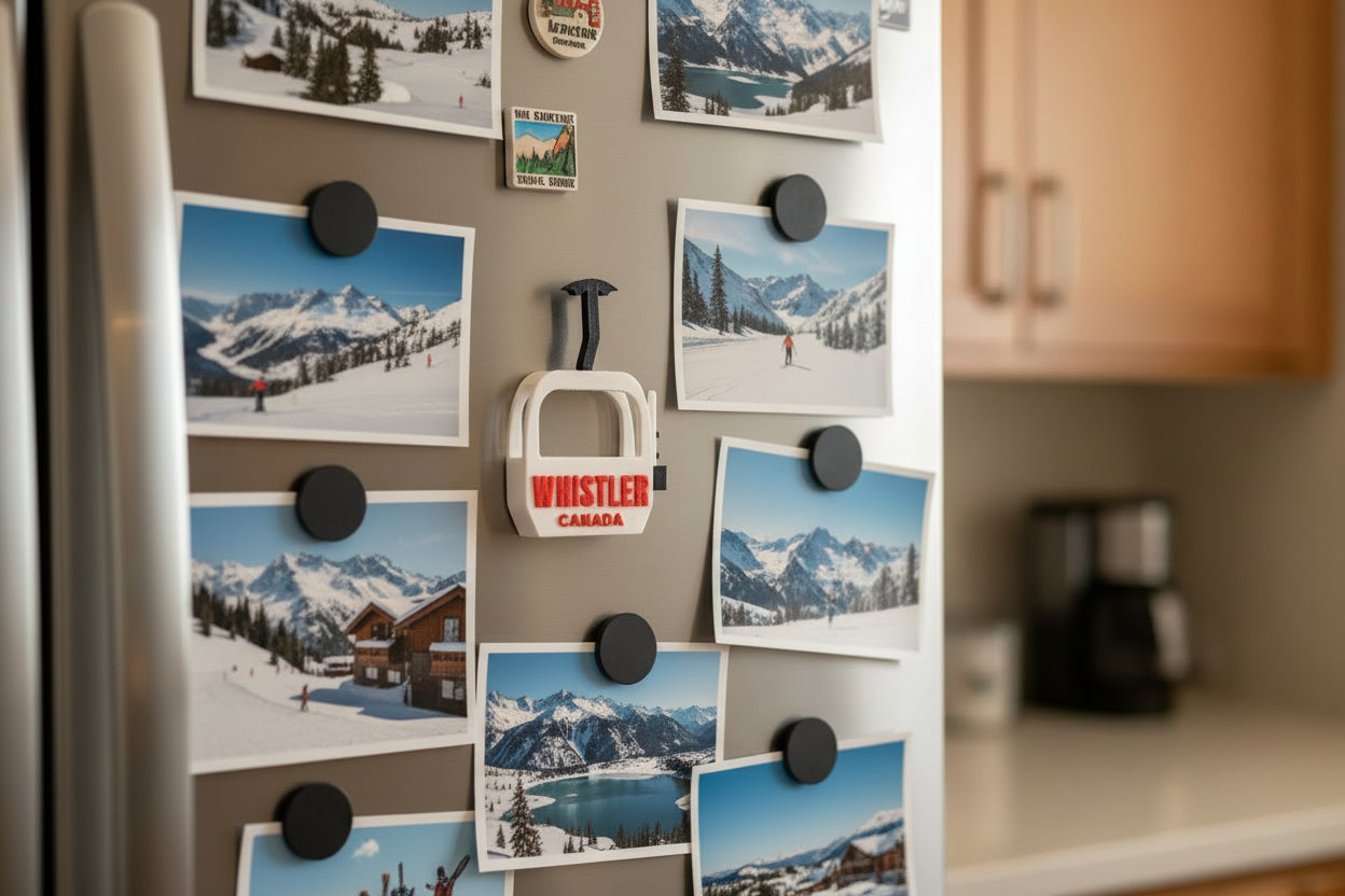 Whistler Gondola Canada with Skis Magnet