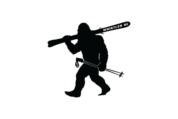 Sticker - Yeti With Skis - Whistler
